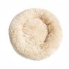 Pet Bed for Small Dogs and Cats Luxurious Faux Fur Donut Cuddler Soft Plush Fluffy Indoor Cat Bed, Light Yellow