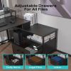 EVAJOY Home Office Computer Desk with File Drawer, LED Strip, Power Outlet