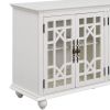 TREXM Sideboard with Adjustable Height Shelves; Metal Handles; and 4 Doors for Living Room; Bedroom; and Hallway (Antique White)