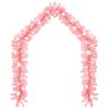 Christmas Garland with LED Lights 33 ft Pink