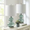 Ellipse Curved Glass Table Lamp; Set of 2