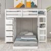 Twin over Twin Bed with Drawers and Shelves