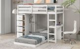 Twin over Twin Bed with Drawers and Shelves