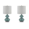 Ellipse Curved Glass Table Lamp; Set of 2