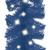 Christmas Garland with LED Lights 66 ft Blue