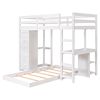 Twin over Twin Bed with Drawers and Shelves