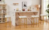 Bar stool set 2PC (White+Golden; 16.1''W*12.2''D*28.7''H)
