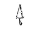 Rustic Silver Cast Iron Letter A Alphabet Wall Hook 6""