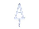 Whitewashed Cast Iron Letter A Alphabet Wall Hook 6""