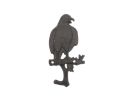 Cast Iron Eagle Sitting on a Tree Branch Decorative Metal Wall Hook 6.5""