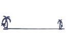 Rustic Dark Blue Cast Iron Palm Tree Bath Towel Holder 26""