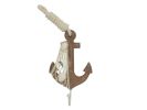 Wooden Rustic Decorative Anchor with Hook 7"