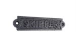 Rustic Black Cast Iron Skipper Sign 6""