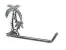 Antique Silver Cast Iron Palm Tree Toilet Paper Holder 10""