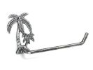 Antique Silver Cast Iron Palm Tree Toilet Paper Holder 10""