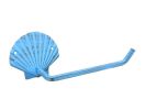 Rustic Light Blue Cast Iron Shell Toilet Paper Holder 10"