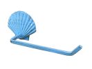 Rustic Light Blue Cast Iron Shell Toilet Paper Holder 10"