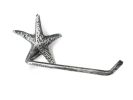Antique Silver Cast Iron Starfish Toilet Paper Holder 10"