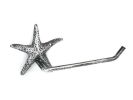 Antique Silver Cast Iron Starfish Toilet Paper Holder 10"