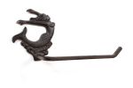Cast Iron Decorative Arching Mermaid Toilet Paper Holder 11"