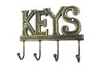Rustic Gold Cast Iron Keys Hooks 8"
