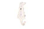 Whitewashed Cast Iron Dog Hook 6"