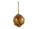 Amber Japanese Glass Ball Fishing Float Decoration Christmas Ornament 4""