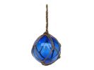 Blue Japanese Glass Ball Fishing Float Decoration Christmas Ornament 4""