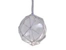 Clear Japanese Glass Ball With White Netting Christmas Ornament 4"