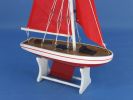 Wooden Decorative Sailboat Model Red with Red Sails 12""