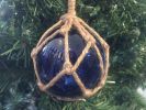 Blue Japanese Glass Ball Fishing Float Decoration Christmas Ornament 4""