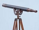 Floor Standing Antique Copper With Leather Anchormaster Telescope 65""