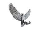 Rustic Silver Cast Iron Flying Eagle Decorative Metal Talons Wall Hooks 6""