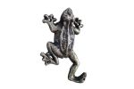 Rustic Silver Cast Iron Frog Hook 6""