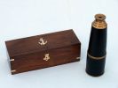 Deluxe Class Admiral Antique Brass Leather Spyglass Telescope 27"" w/ Rosewood Box
