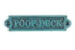 Seaworn Blue Cast Iron Poop Deck Sign 6""