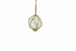 Seafoam Green Japanese Glass Ball Fishing Float With Brown Netting Decoration 4""