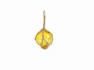 Yellow Japanese Glass Ball Fishing Float With Brown Netting Decoration 4""