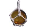 Amber Japanese Glass Ball Fishing Float With White Netting Decoration 2""