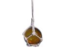 Amber Japanese Glass Ball With White Netting Christmas Ornament 2""