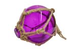 Purple Japanese Glass Ball Fishing Float With Brown Netting Decoration 6""