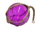 Purple Japanese Glass Ball Fishing Float With Brown Netting Decoration 6""