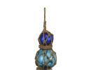 Blue - Light Blue - Blue Japanese Glass Ball Fishing Floats with Brown Netting Decoration 11""