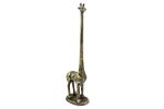 Rustic Gold Cast Iron Giraffe Extra Toilet Paper Stand 19"