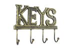 Rustic Gold Cast Iron Keys Hooks 8"