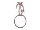 Rustic Copper Cast Iron Palm Tree Towel Holder 9"