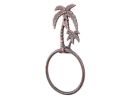 Rustic Copper Cast Iron Palm Tree Towel Holder 9"