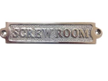 Chrome Screw Room Sign 6""