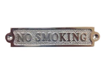 Chrome No Smoking Sign 6""