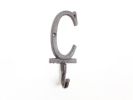 Cast Iron Letter C Alphabet Wall Hook 6""